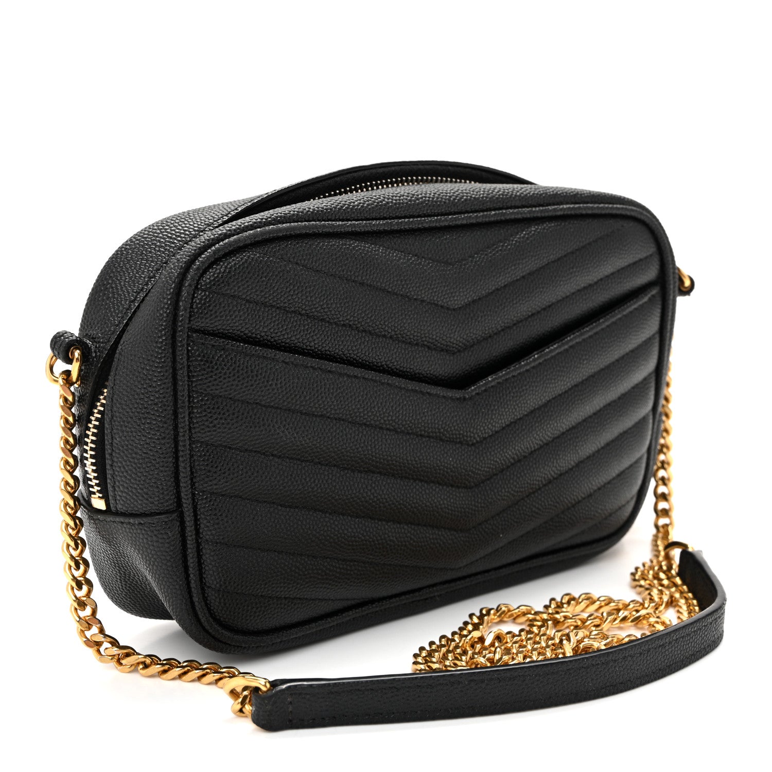 Saint Laurent Grain De Poudre Matelasse Monogram Mini Lou Camera Bag Black 3 of 10
