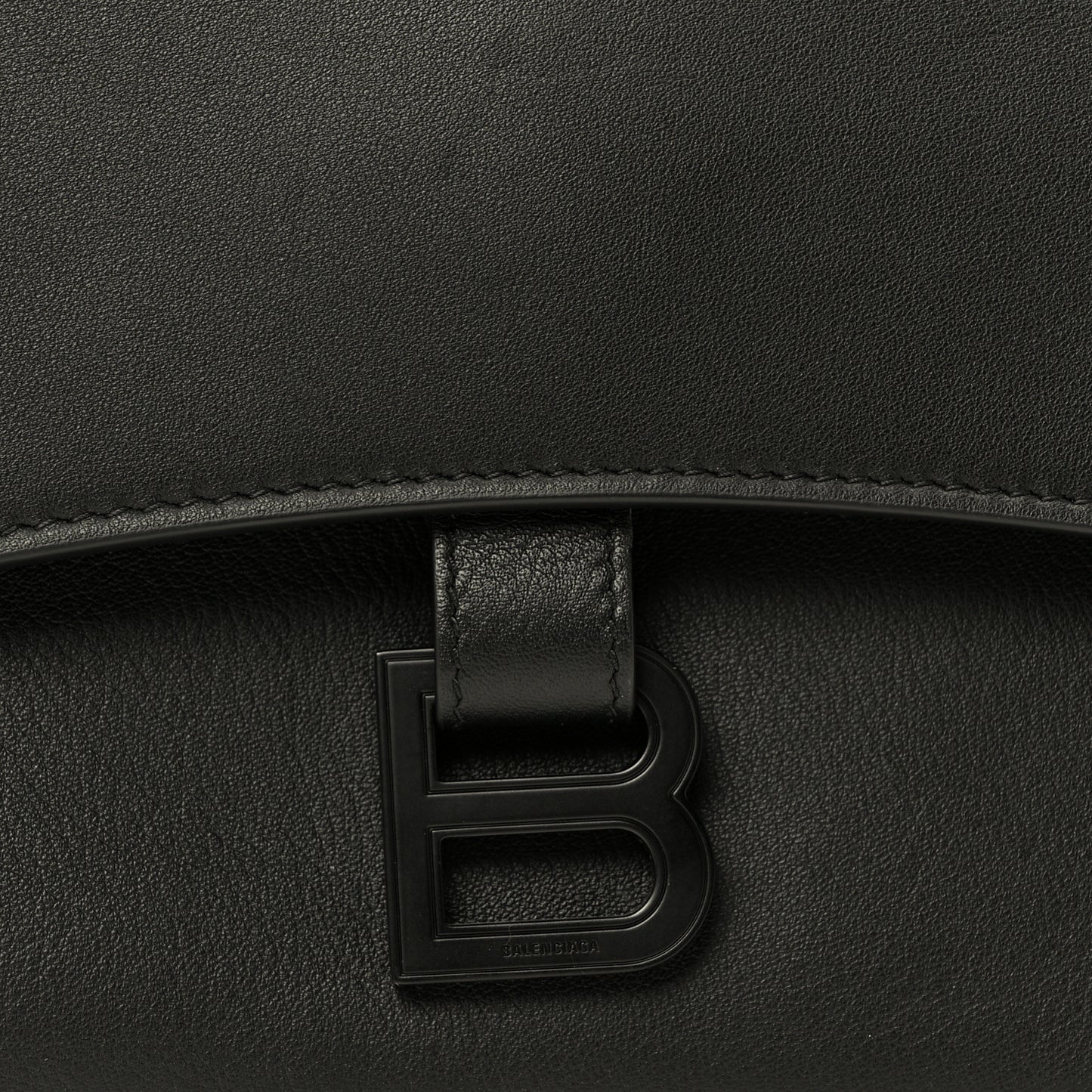 Semi Shiny Smooth Calfskin Monochrome Small Downtown Shoulder Bag Black