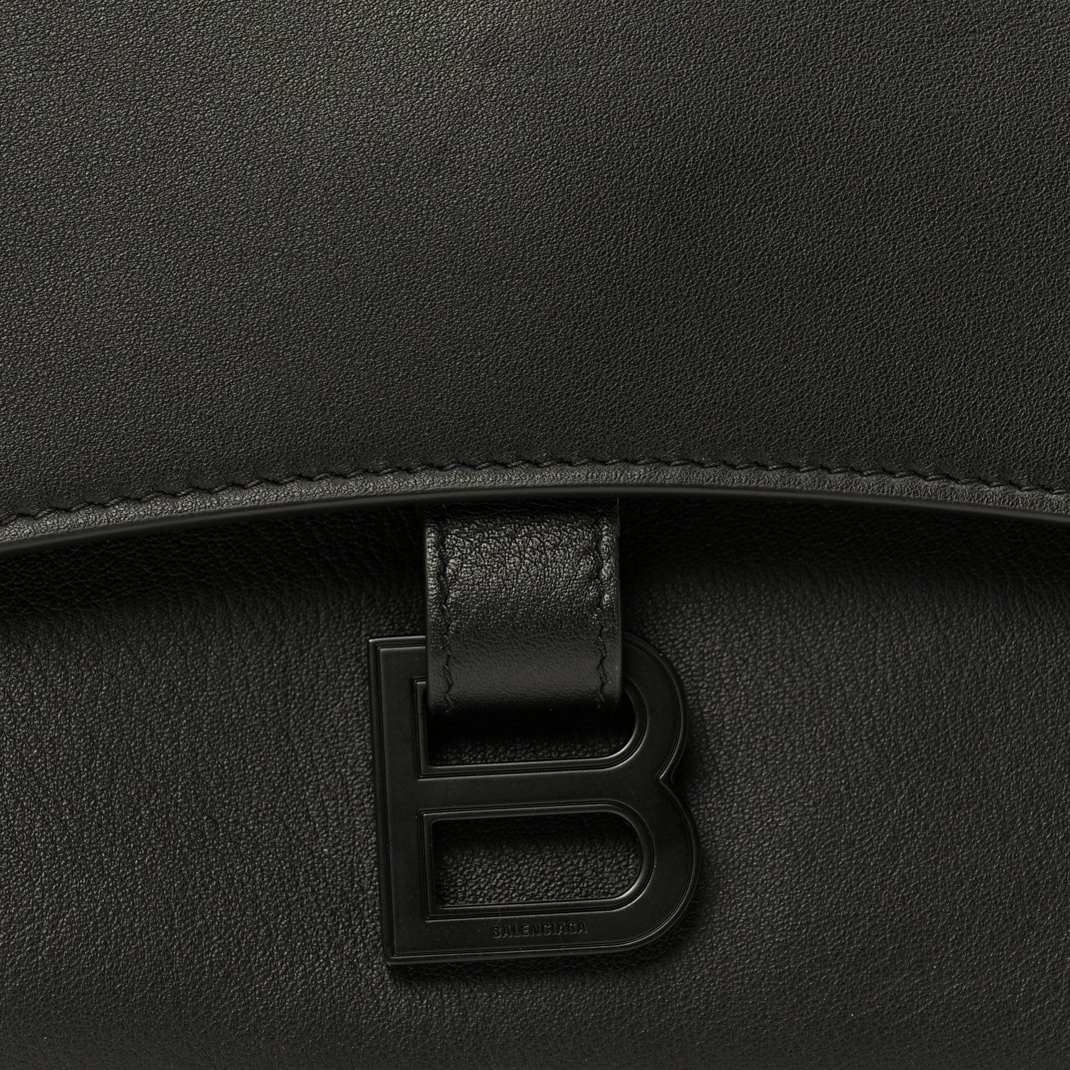 Balenciaga Semi Shiny Smooth Calfskin Monochrome Small Downtown Shoulder Bag Black 8 of 10