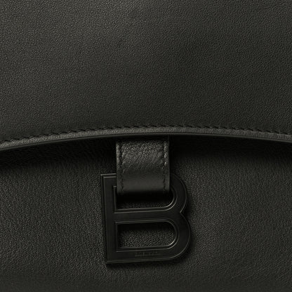 Balenciaga Semi Shiny Smooth Calfskin Monochrome Small Downtown Shoulder Bag Black 8 of 10