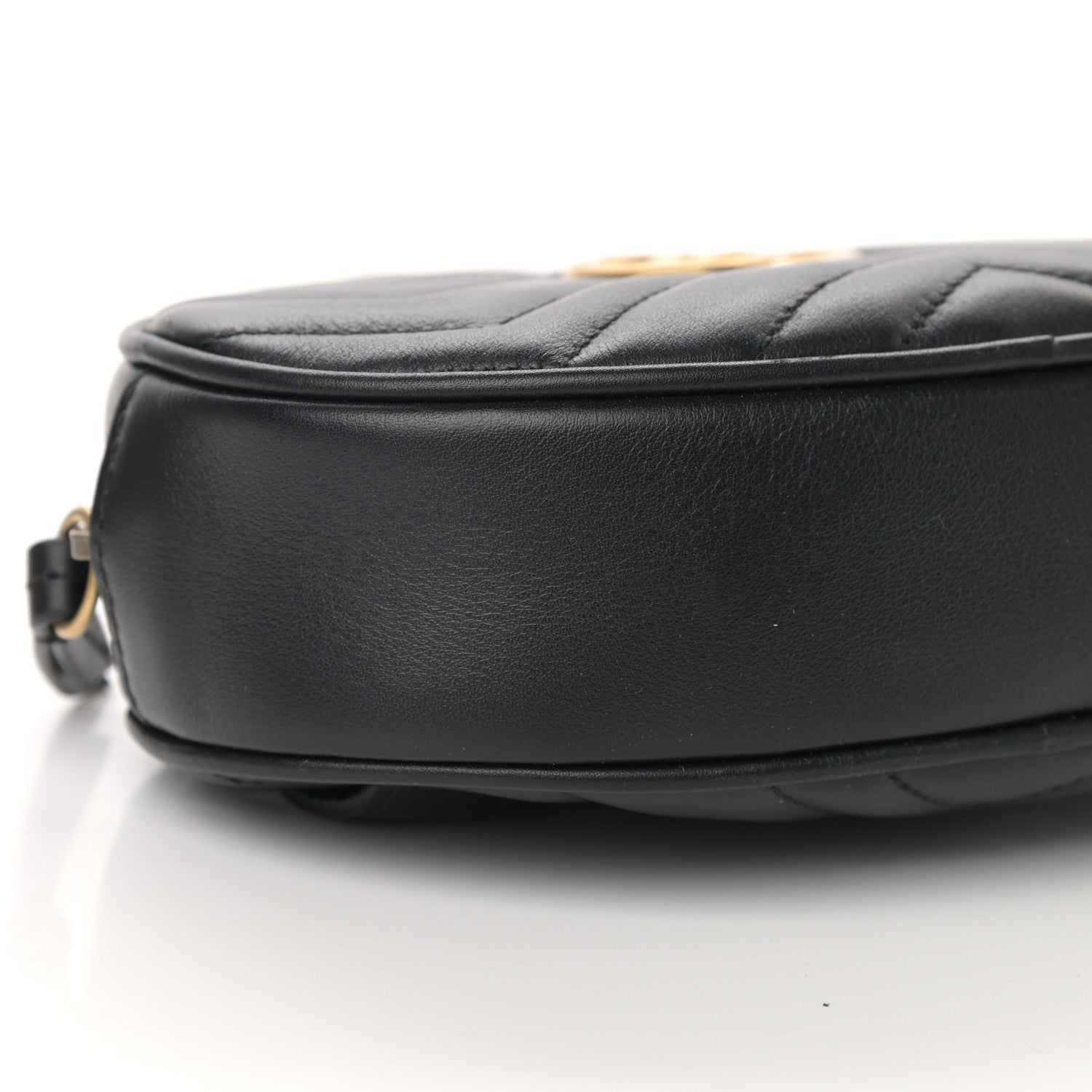 Gucci Calfskin Matelasse GG Marmont Belt Bag 85 34 Black 9 of 13