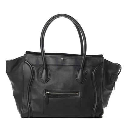 Celine Drummed Calfskin Shoulder Luggage Black 1 of 17