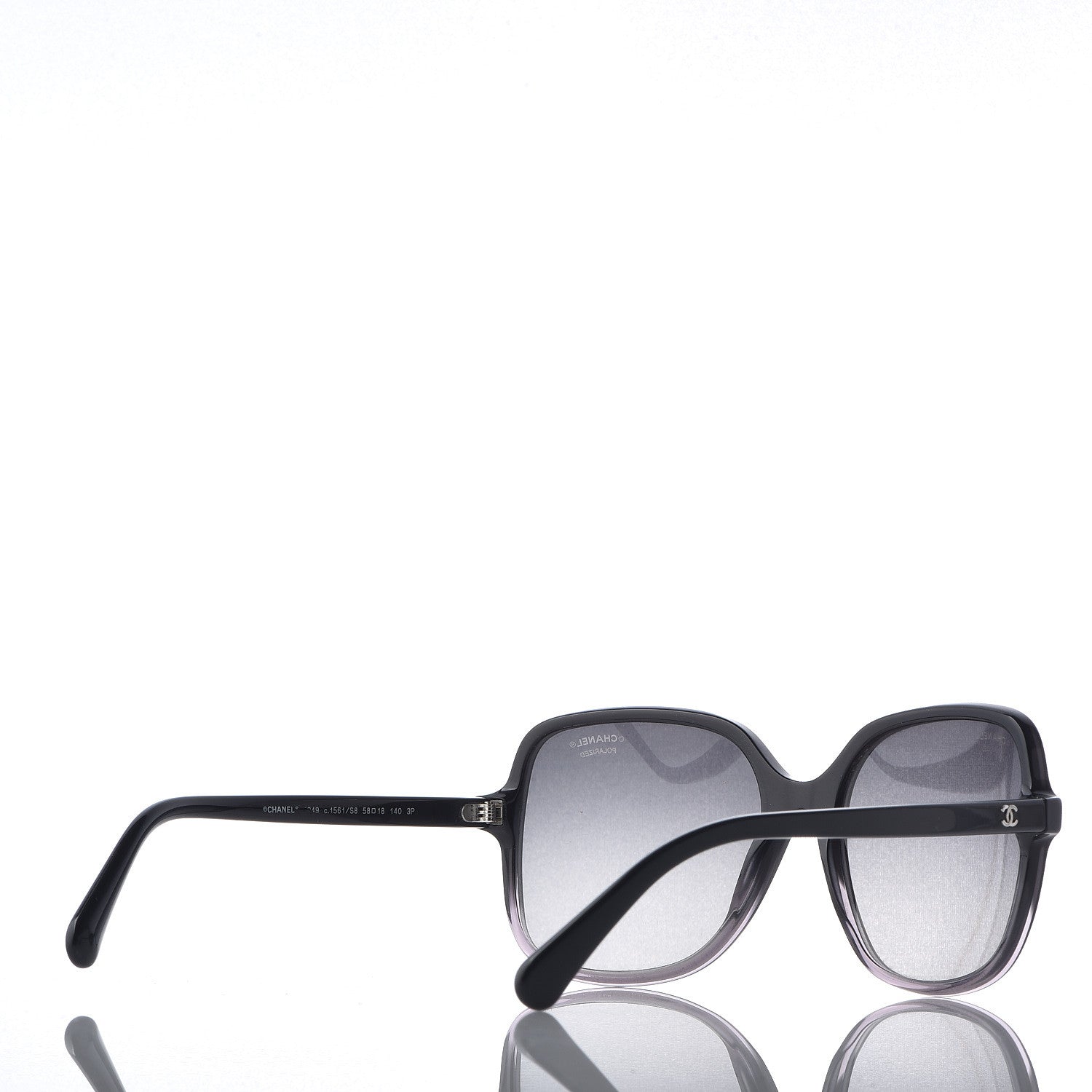 Chanel Polarized CC Sunglasses 1349 Black 4 of 9