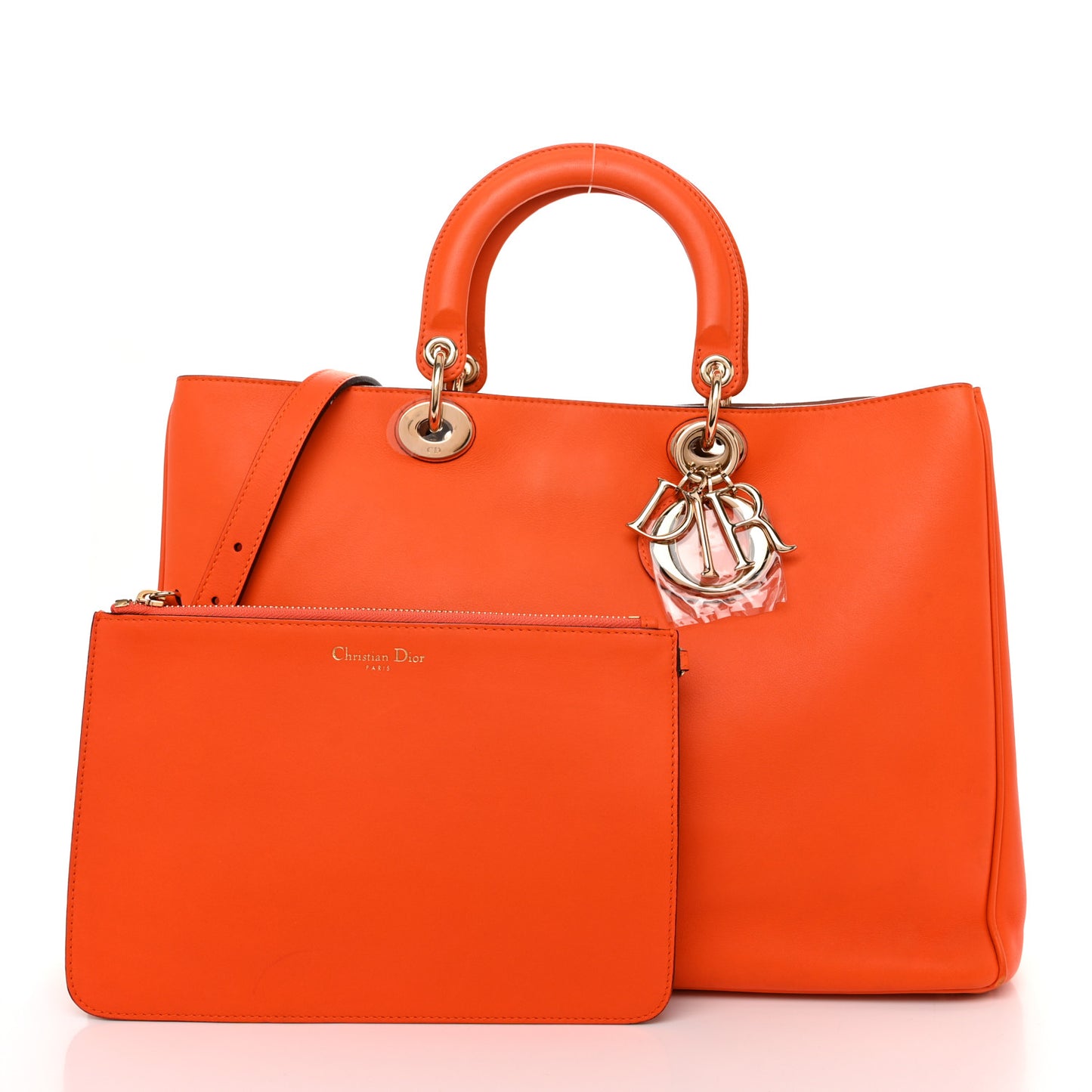Smooth Calfskin Large Diorissimo Tote Orange