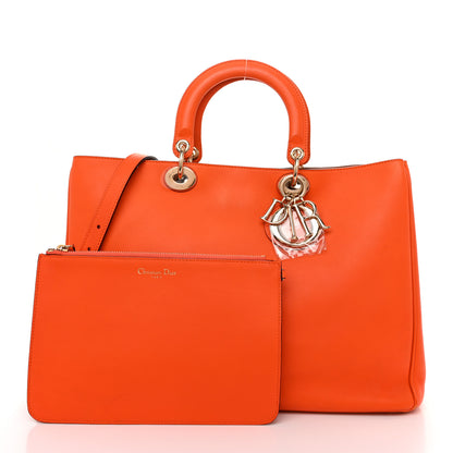 Christian Dior Smooth Calfskin Large Diorissimo Tote Orange 3 of 13