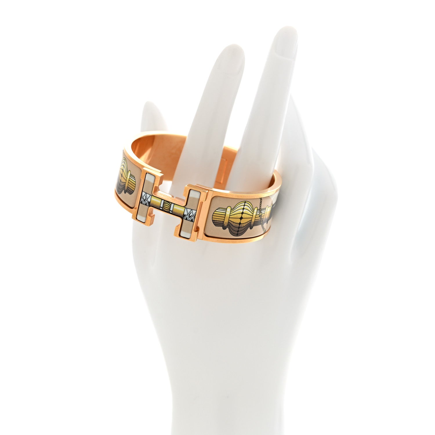 Hermes Enamel Wide Print Cliquetis Clic Clac H Bracelet GM Songe Nuit 2 of 4