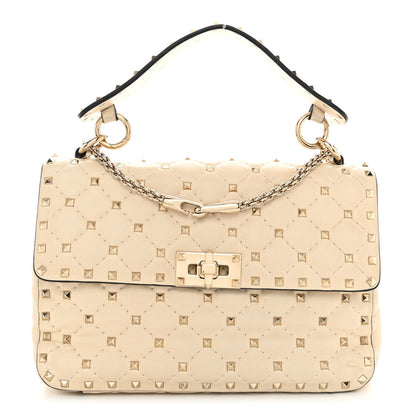 Valentino Garavani Nappa Medium Rockstud Spike Shoulder Bag Light Ivory 1 of 11