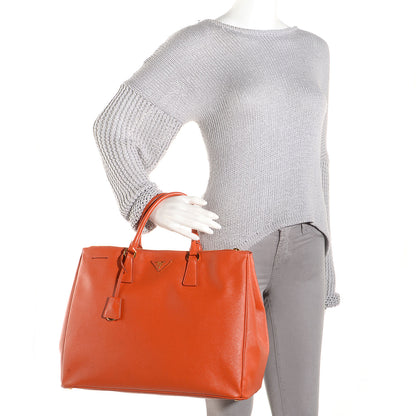 Prada Saffiano Lux Extra Large Galleria Double Zip Tote Papaya 2 of 8