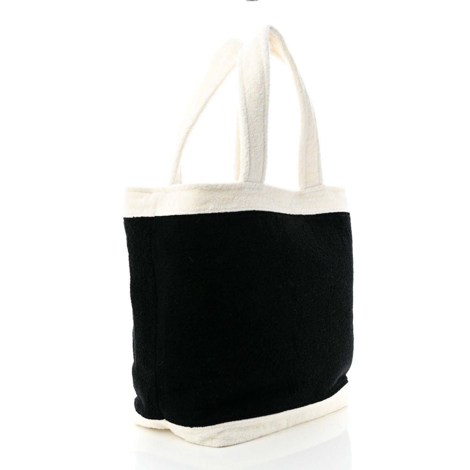 Chanel Terry Cotton CC Beach Tote Towel Set Black White 4 of 11