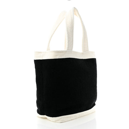 Chanel Terry Cotton CC Beach Tote Towel Set Black White 4 of 11