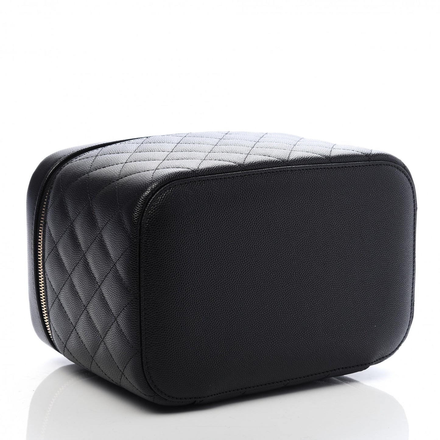 Caviar Quilted Large Vanity Pouch Black