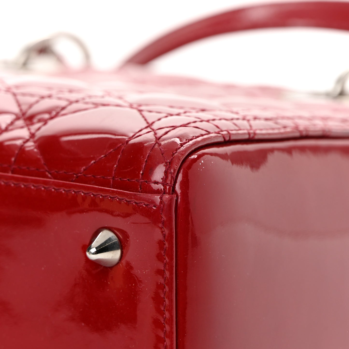 Patent Cannage Medium Lady Dior Red