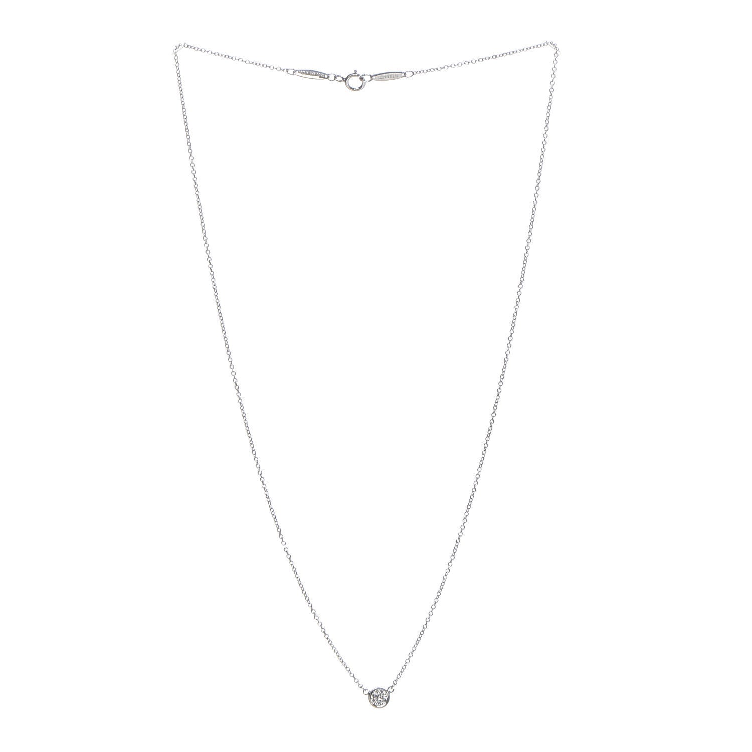 Tiffany Platinum Diamond .19ct Elsa Peretti Diamonds by the Yard Pendant Necklace 3 of 6