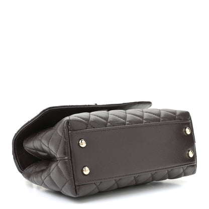 Chanel Caviar Quilted Mini Coco Handle Flap Dark Brown 4 of 11