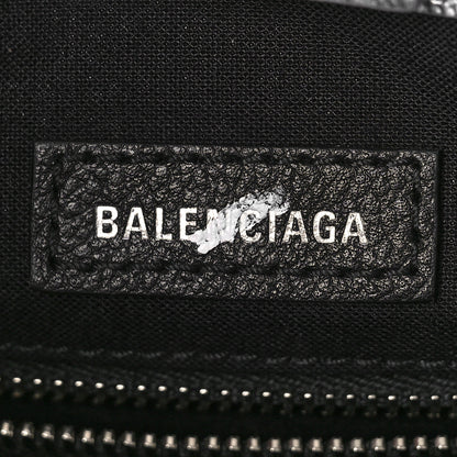 Balenciaga Metallic Squared Calfskin Logo North South Shopper Tote XXS Silver 6 of 8