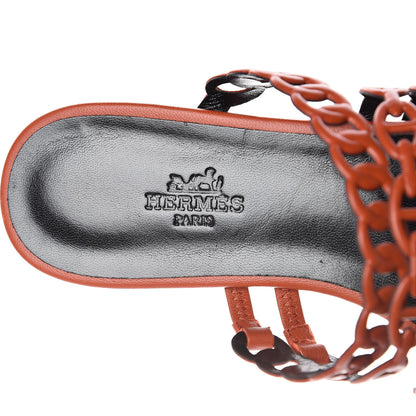 Hermes Nappa Nude Sandals 36 Orange Brulee 7 of 8