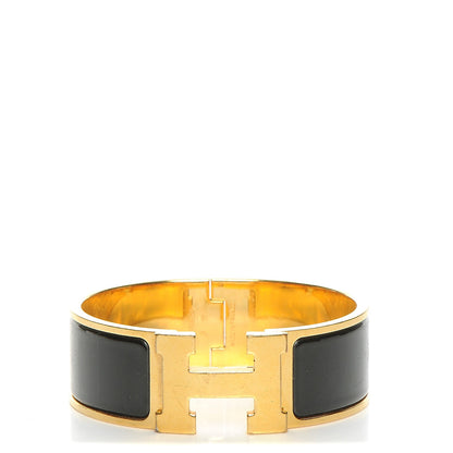 Hermes Enamel Wide Clic Clac H Bracelet PM Black 1 of 5
