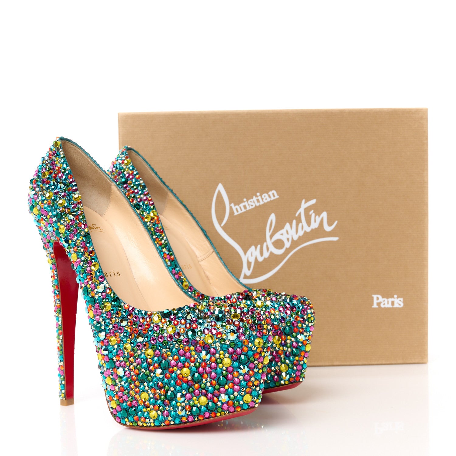 Christian Louboutin Crystal Suede Burma Daffodile Strass 160 Pumps 39.5 Multicolor 8 of 8