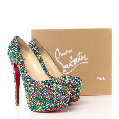 Christian Louboutin Crystal Suede Burma Daffodile Strass 160 Pumps 39.5 Multicolor 8 of 8