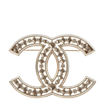 Chanel CC Brooch Light Gold 1 of 5