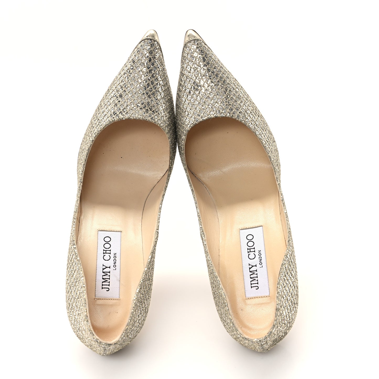 Glitter Fabric Romy 85 Pumps 37.5 Champagne