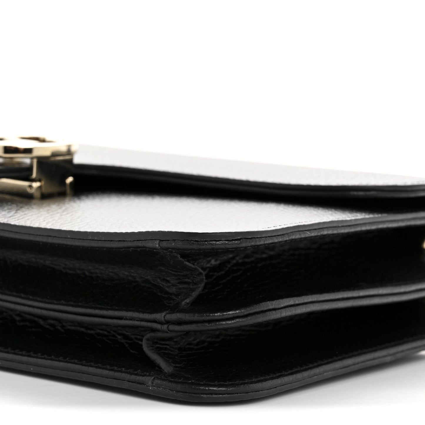 Dollar Calfskin Interlocking G Shoulder Bag Black