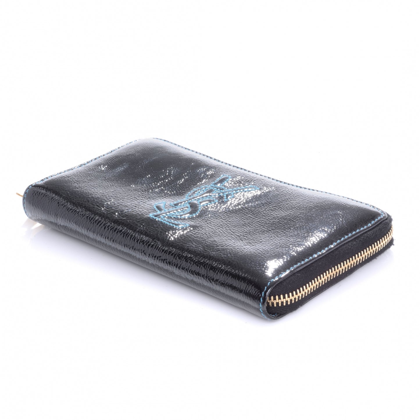 Patent Belle de Jour Zip Wallet Black