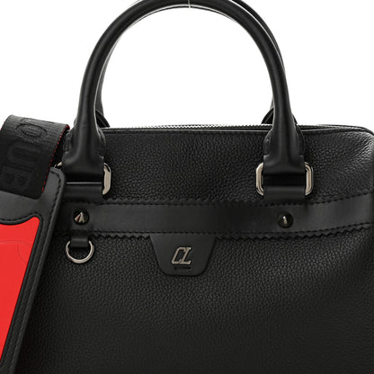 Christian Louboutin Grained Calfskin Rubber Ruisbuddy Small Duffle Black 8 of 13