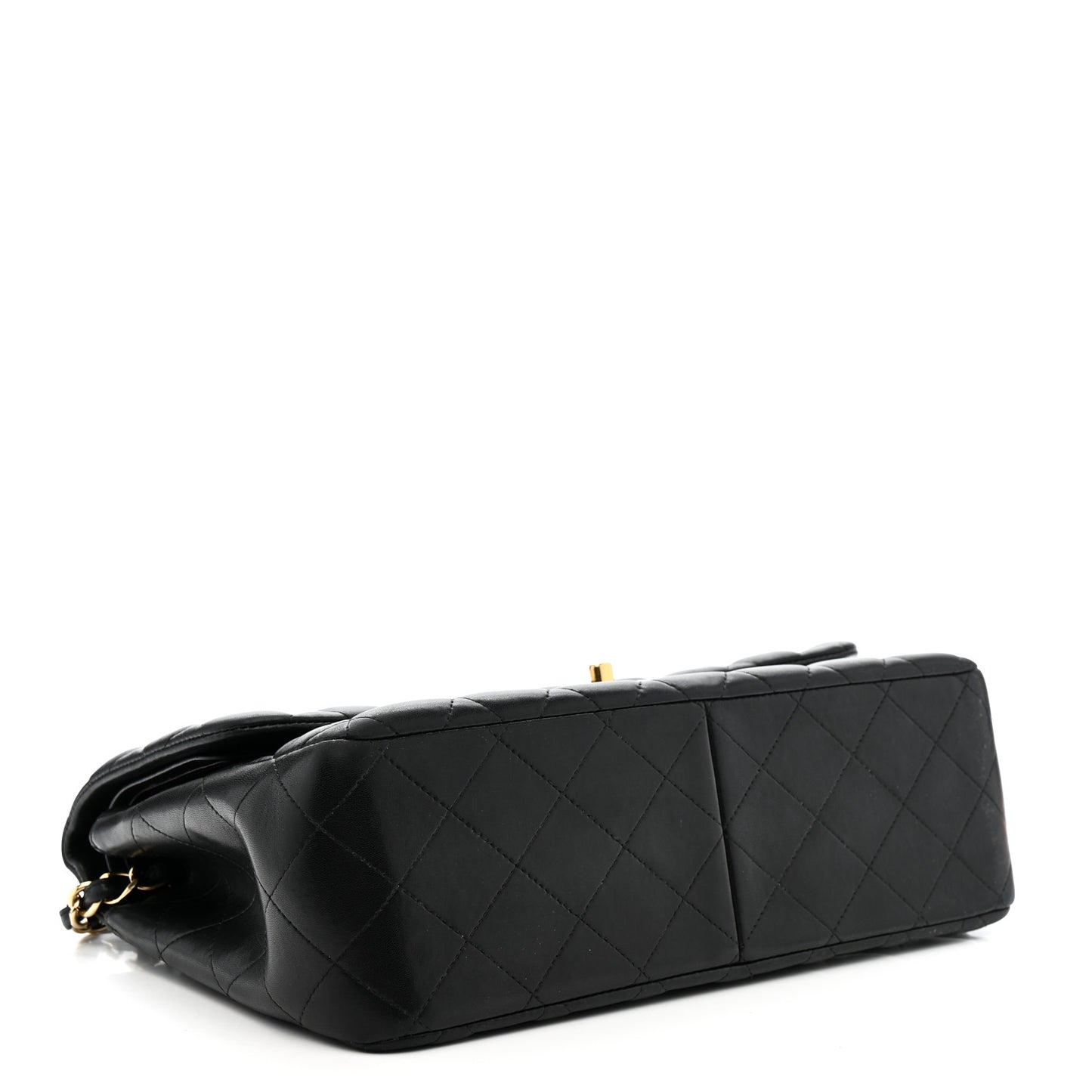 Lambskin Quilted Jumbo Double Flap Black