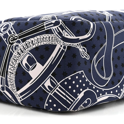 Hermes Barenia Silk Eperons d'Or Fourbi 30 GM Pouch Bleu Nuit Fauve 9 of 10