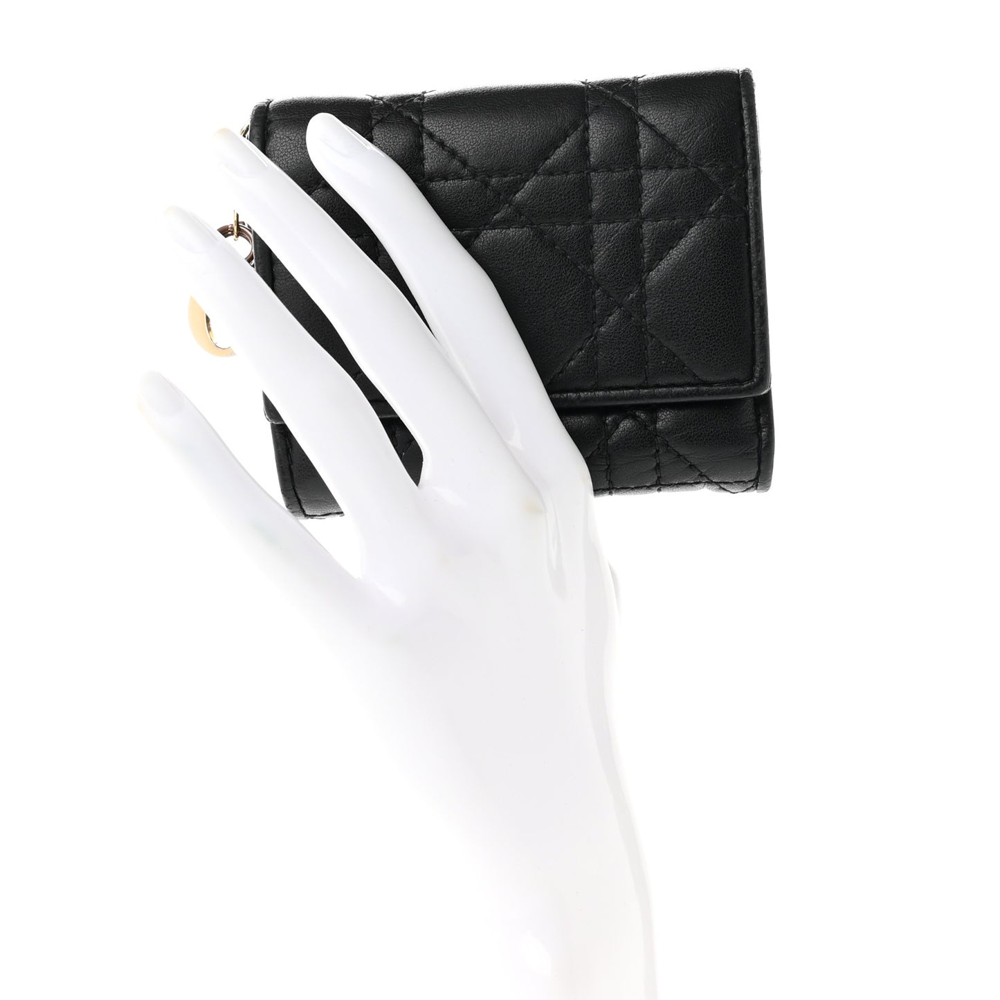 Lambskin Cannage Lady Dior Lotus Wallet Black