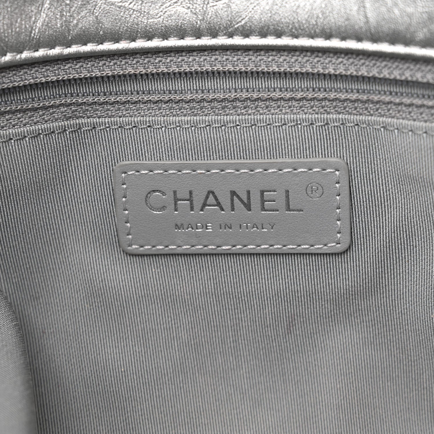 Chanel Metallic Crumpled Calfskin Big Bang Large Flap Bag Silver 7 of 14