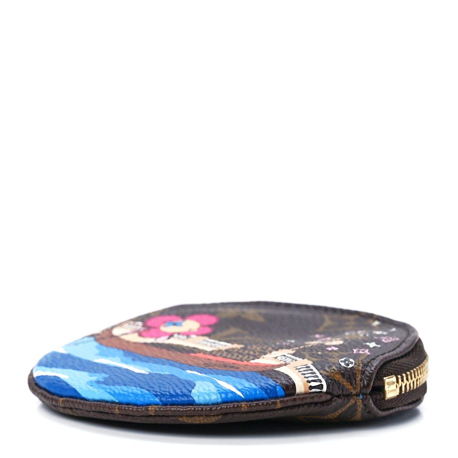 Louis Vuitton Monogram 2019 Christmas Animation Round Coin Purse Blue 7 of 10