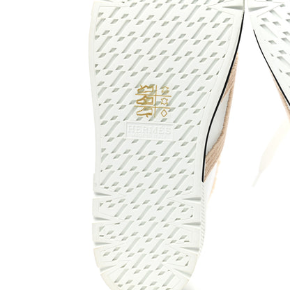 Hermes Calfskin Wool Dare Sneakers 36 White Ecru 6 of 7