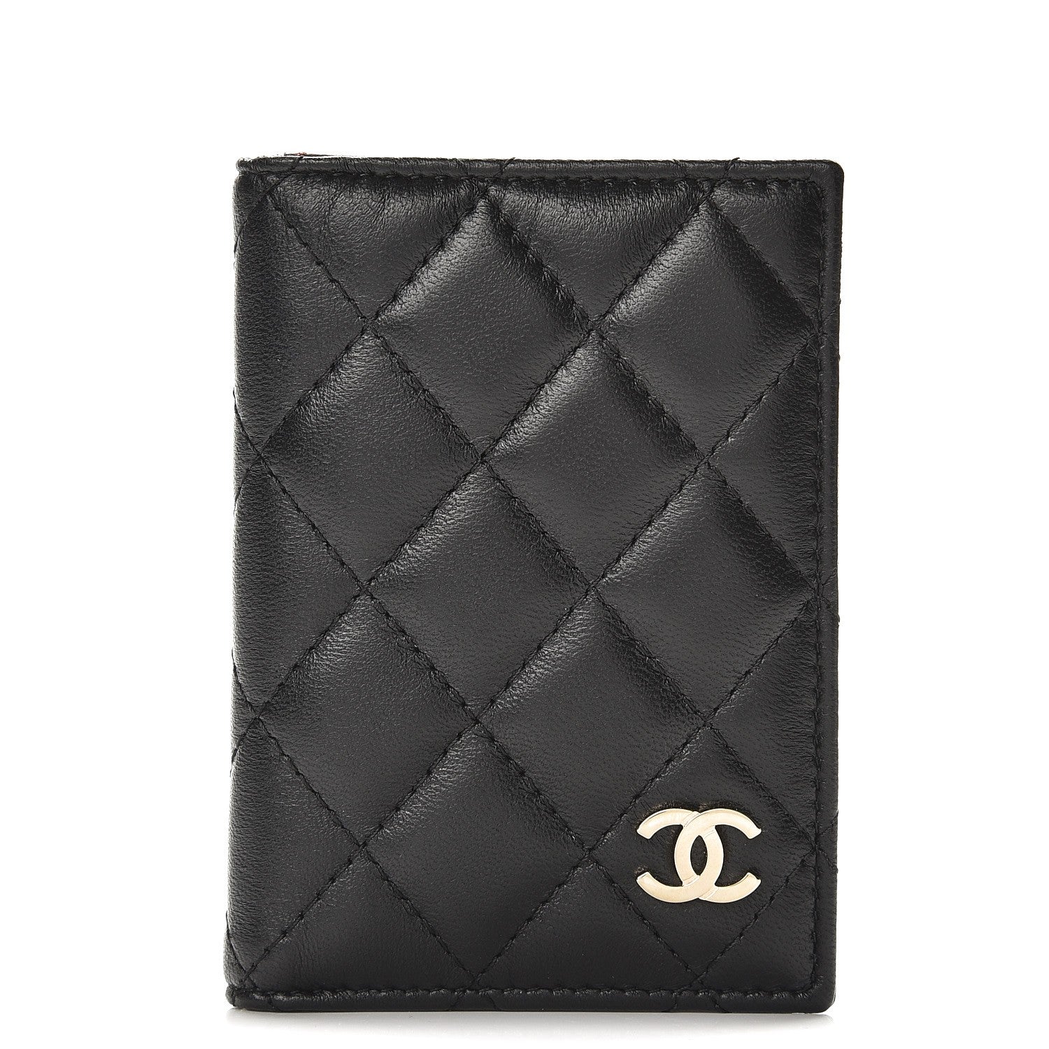 Chanel Lambskin Quilted Card Holder Wallet Black 1 of 8