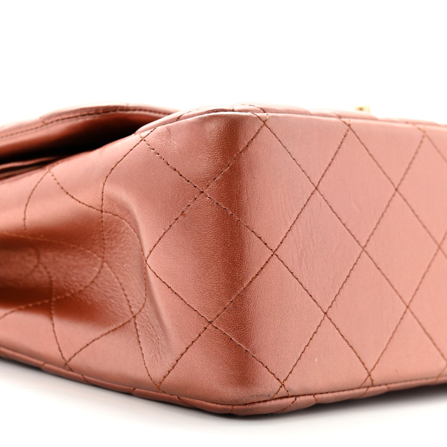 Chanel Metallic Lambskin Quilted Jumbo Double Flap Copper 9 of 13