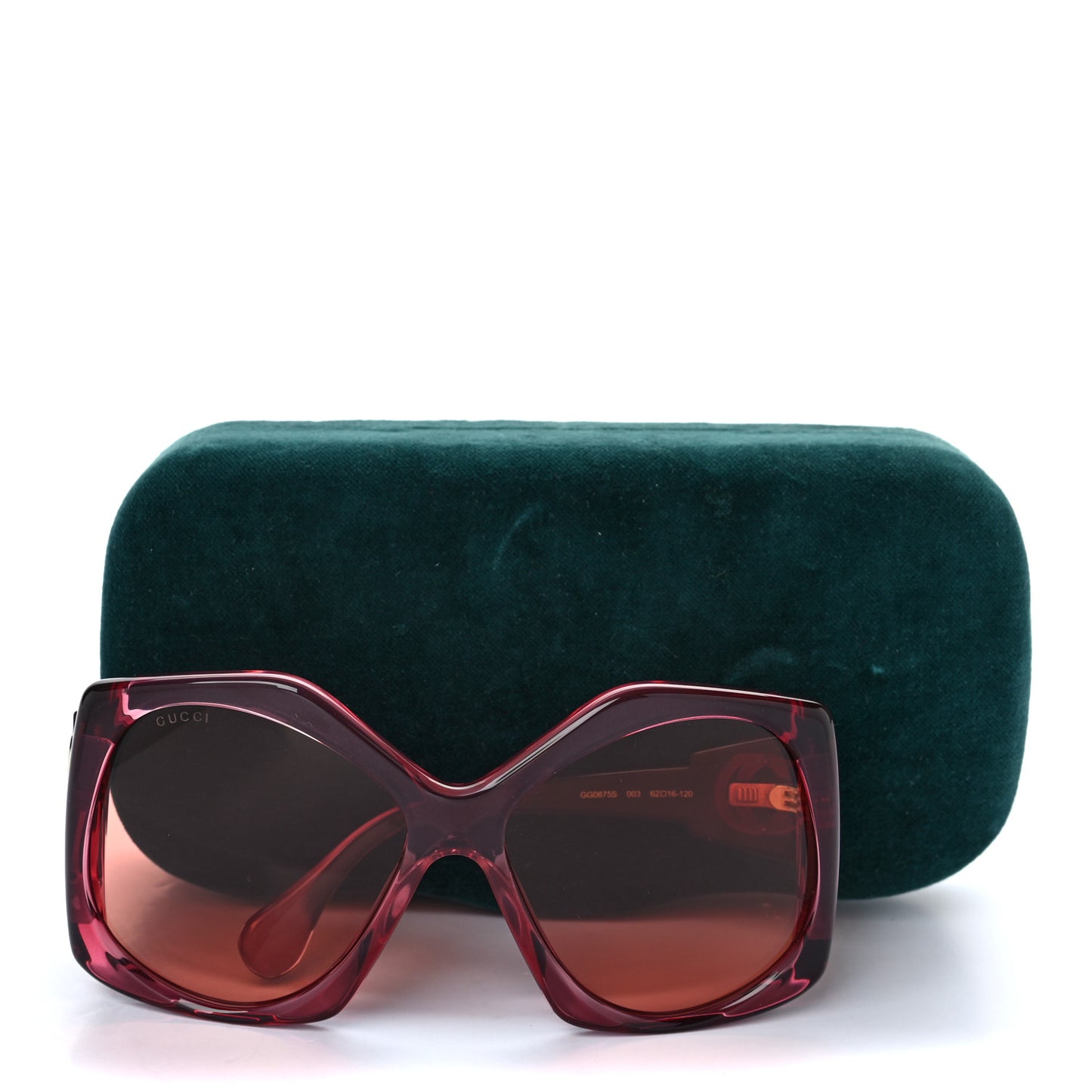 Acetate Round Sunglasses GG0875S Burgundy Orange
