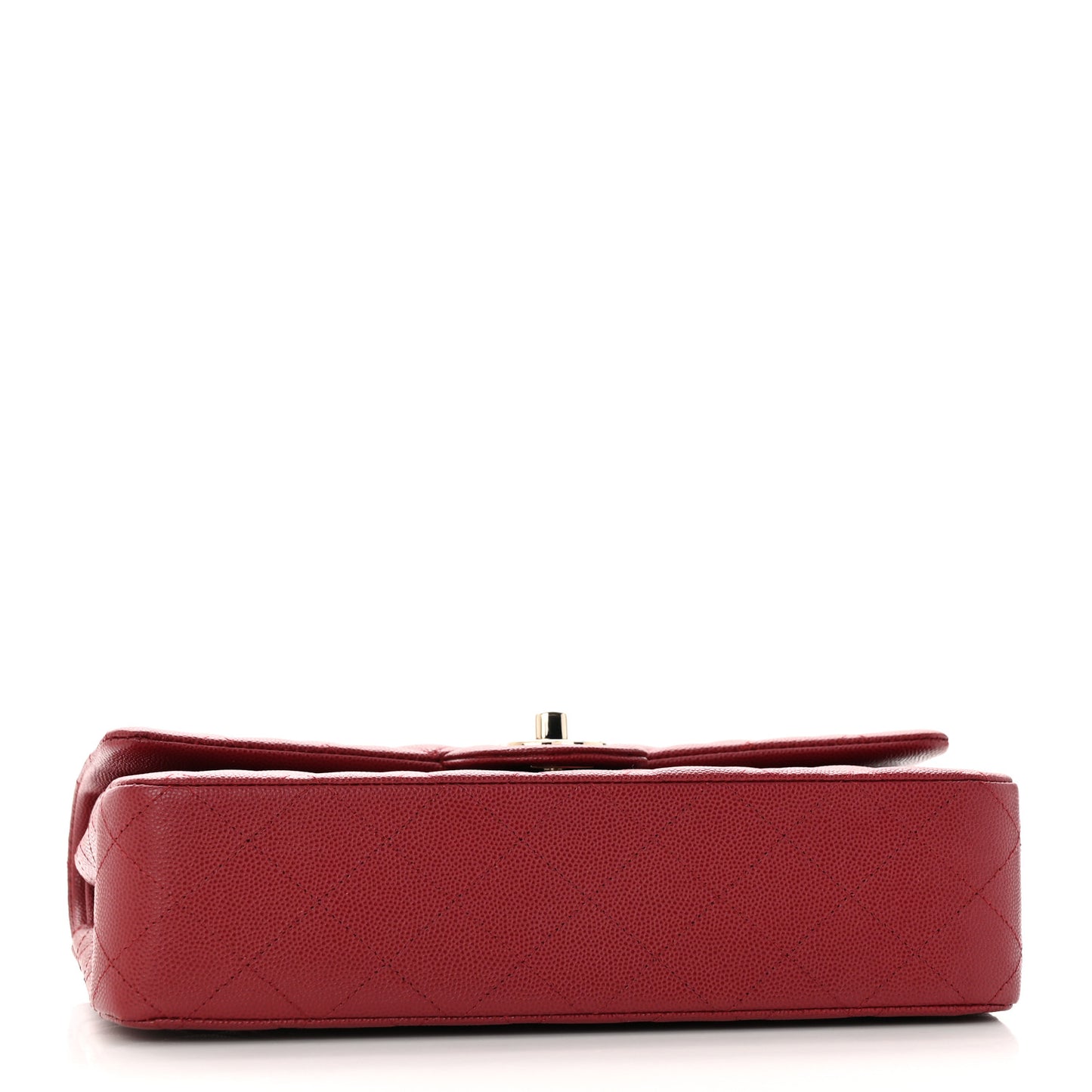 Caviar Quilted Medium Double Flap Dark Red