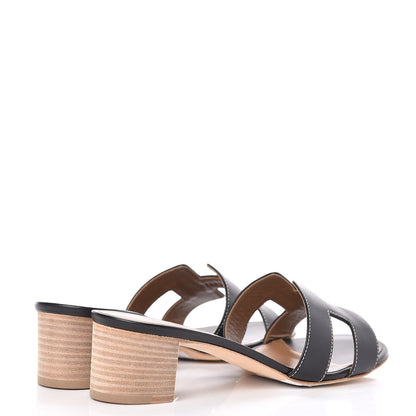 Hermes Calfskin Oasis Sandals 38.5 Black 4 of 11