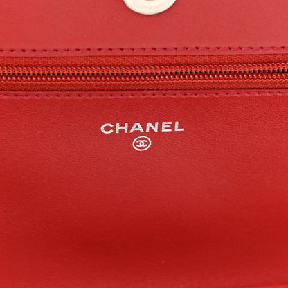 Chanel Caviar Quilted Boy Wallet On Chain WOC Red 6 of 17