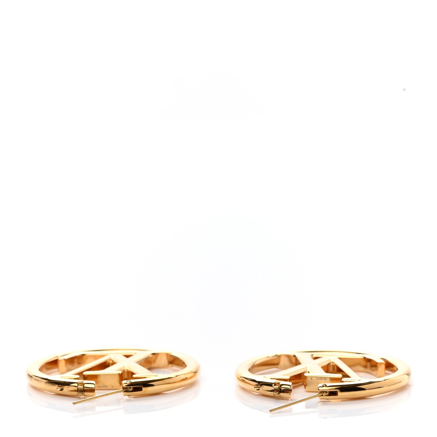 Louis Vuitton Metal Louise Hoop Earrings Gold 3 of 4