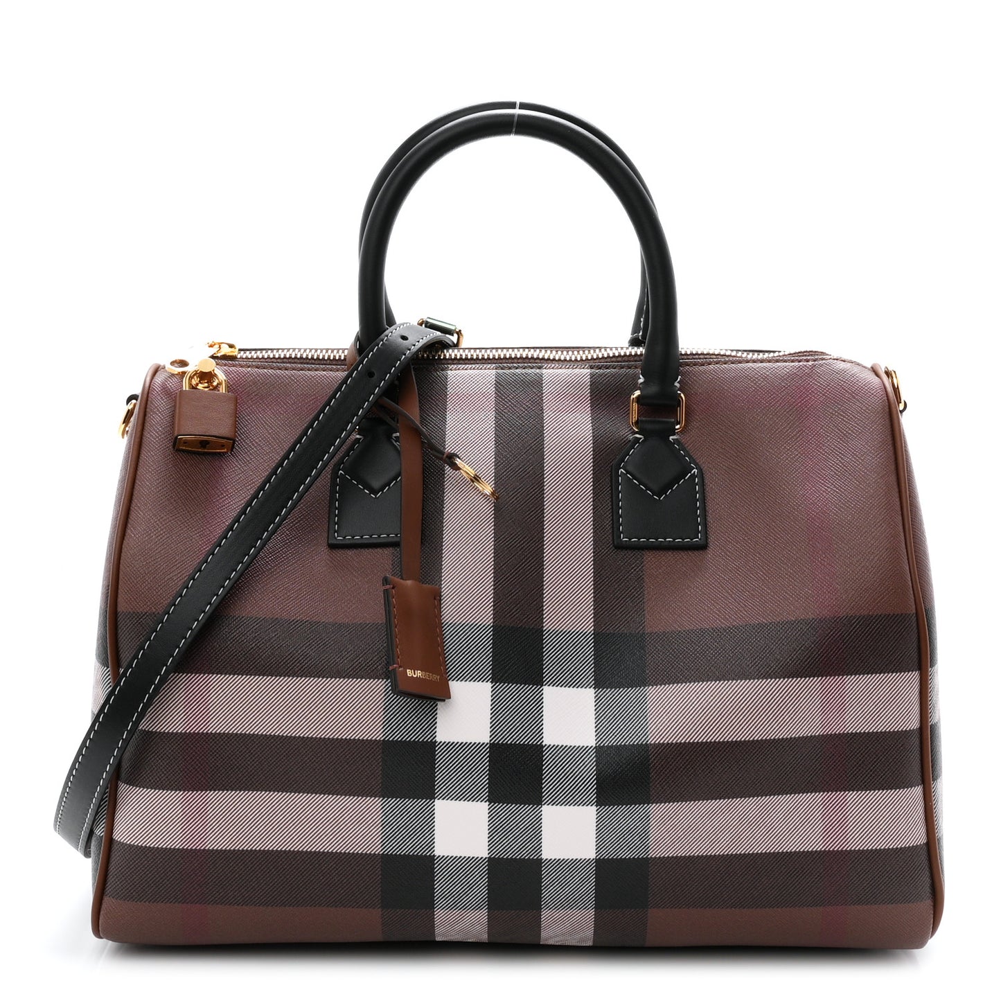 E-canvas Check Bowling Bag Dark Birch Brown