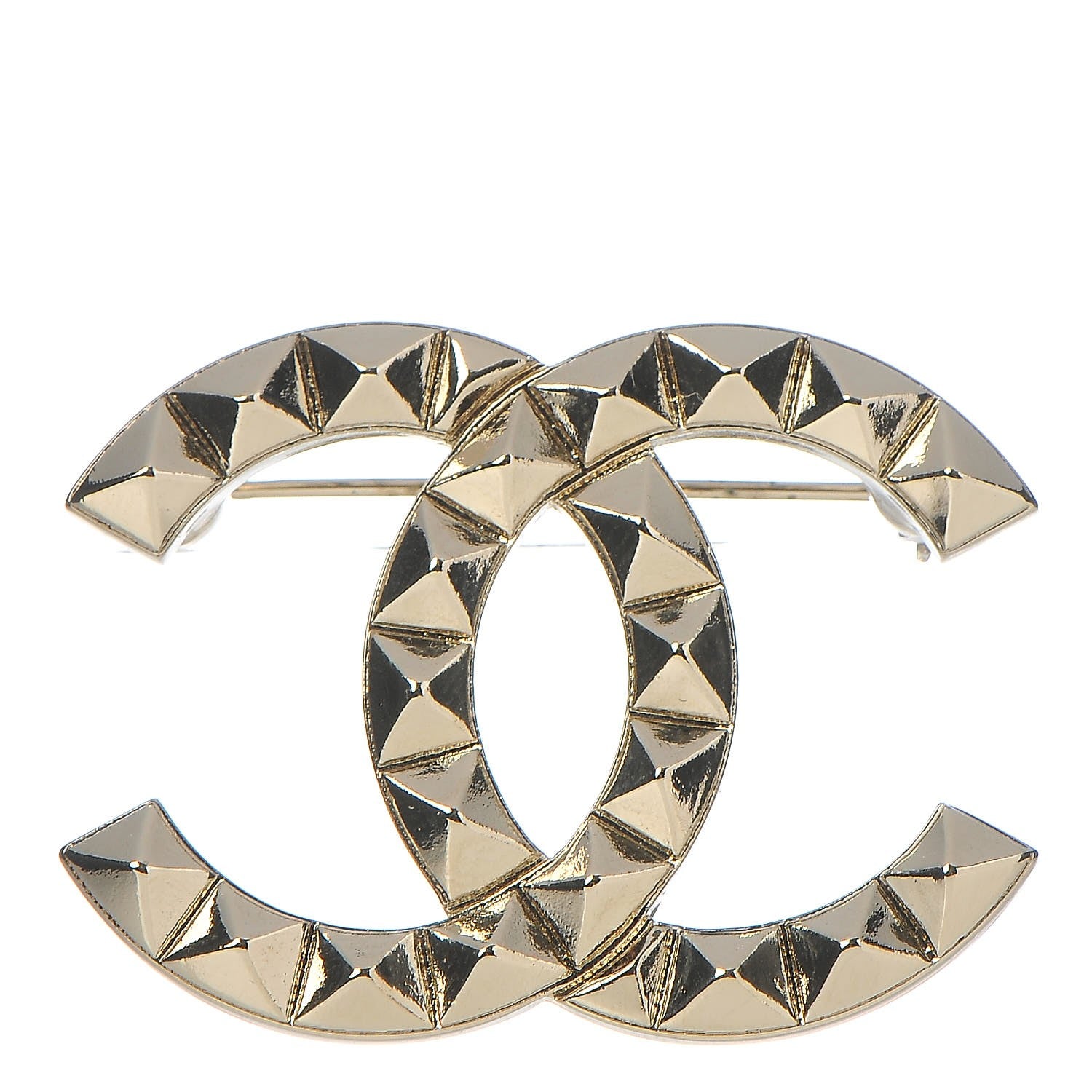 Chanel Studded CC Pin Brooch Gold 1 of 5