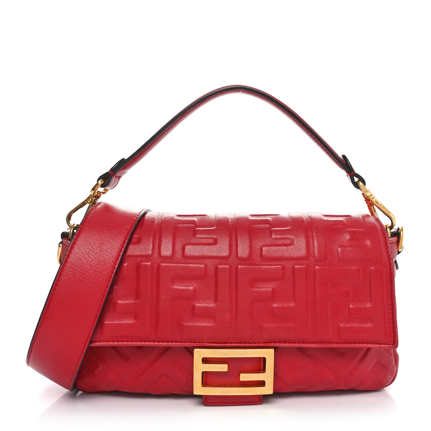 Nappa FF 1974 Embossed Baguette Fragola