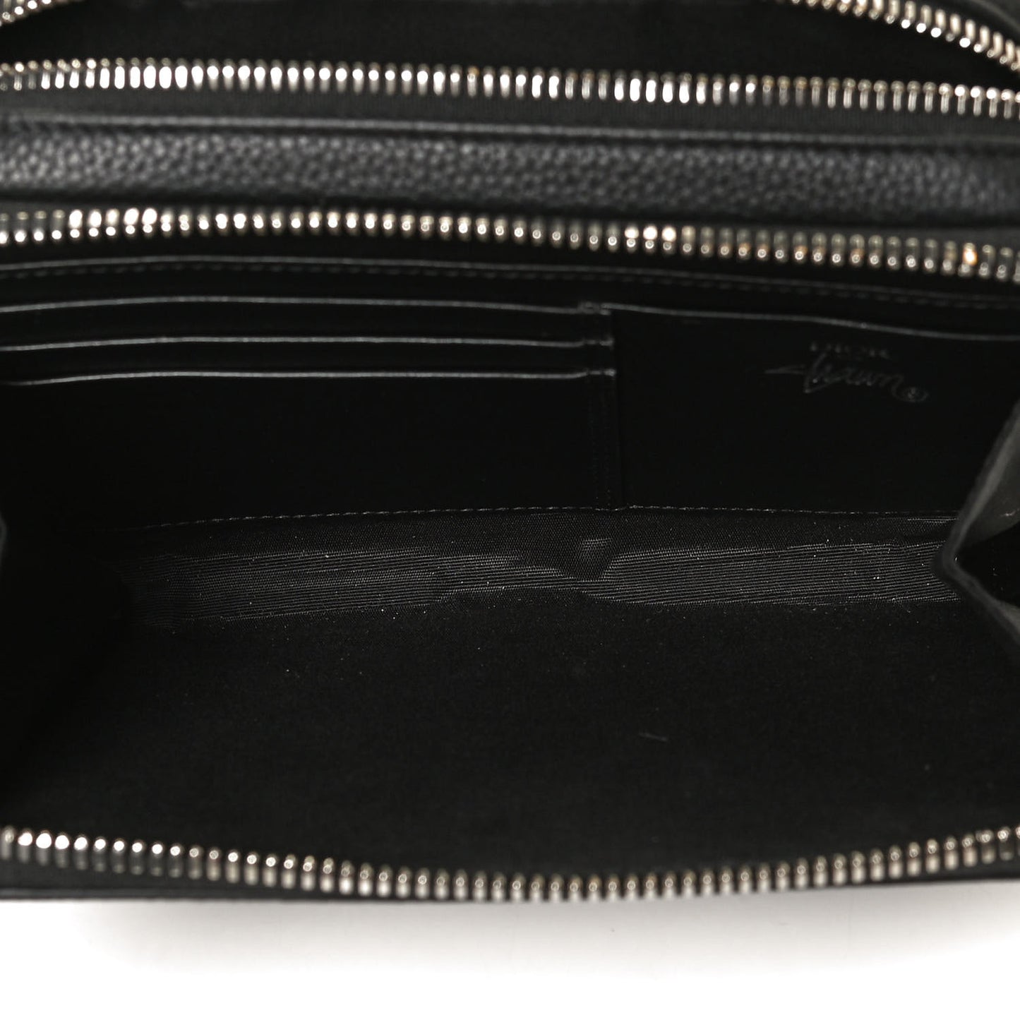 X SHAWN STUSSY Grained Calfskin Double Zip Crossbody Pouch Black