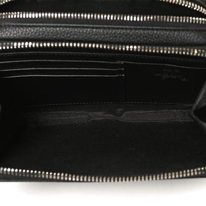 Christian Dior X SHAWN STUSSY Grained Calfskin Double Zip Crossbody Pouch Black 4 of 10