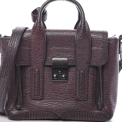 3.1 Phillip Lim 3.1 Textured Calfskin Mini Pashli Satchel Black Red 13 of 13