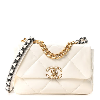Chanel Lambskin Quilted Medium Chanel 19 Flap White 1 of 11