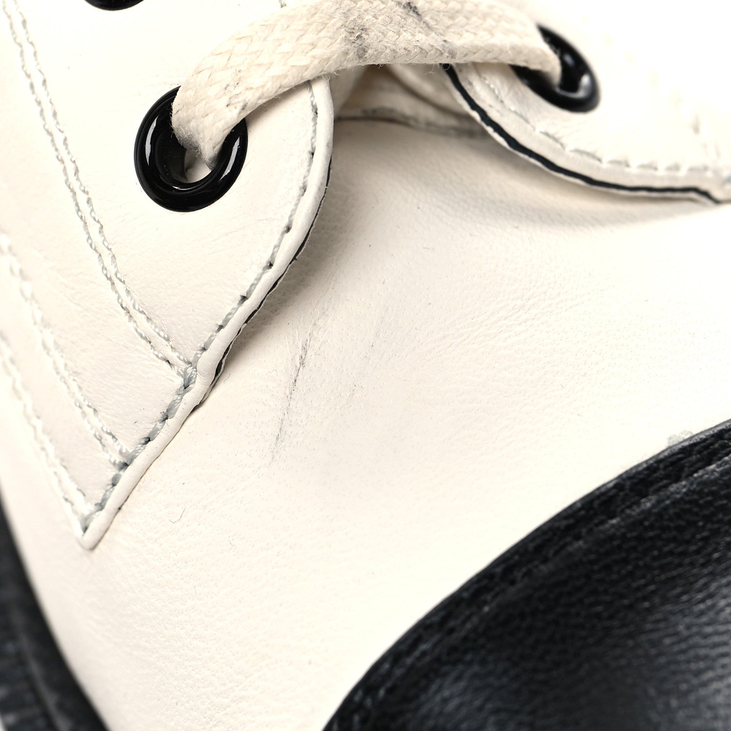 Chanel Calfskin Lace Up Logo Mid Calf Combat Boots 39 39 White 7 of 7