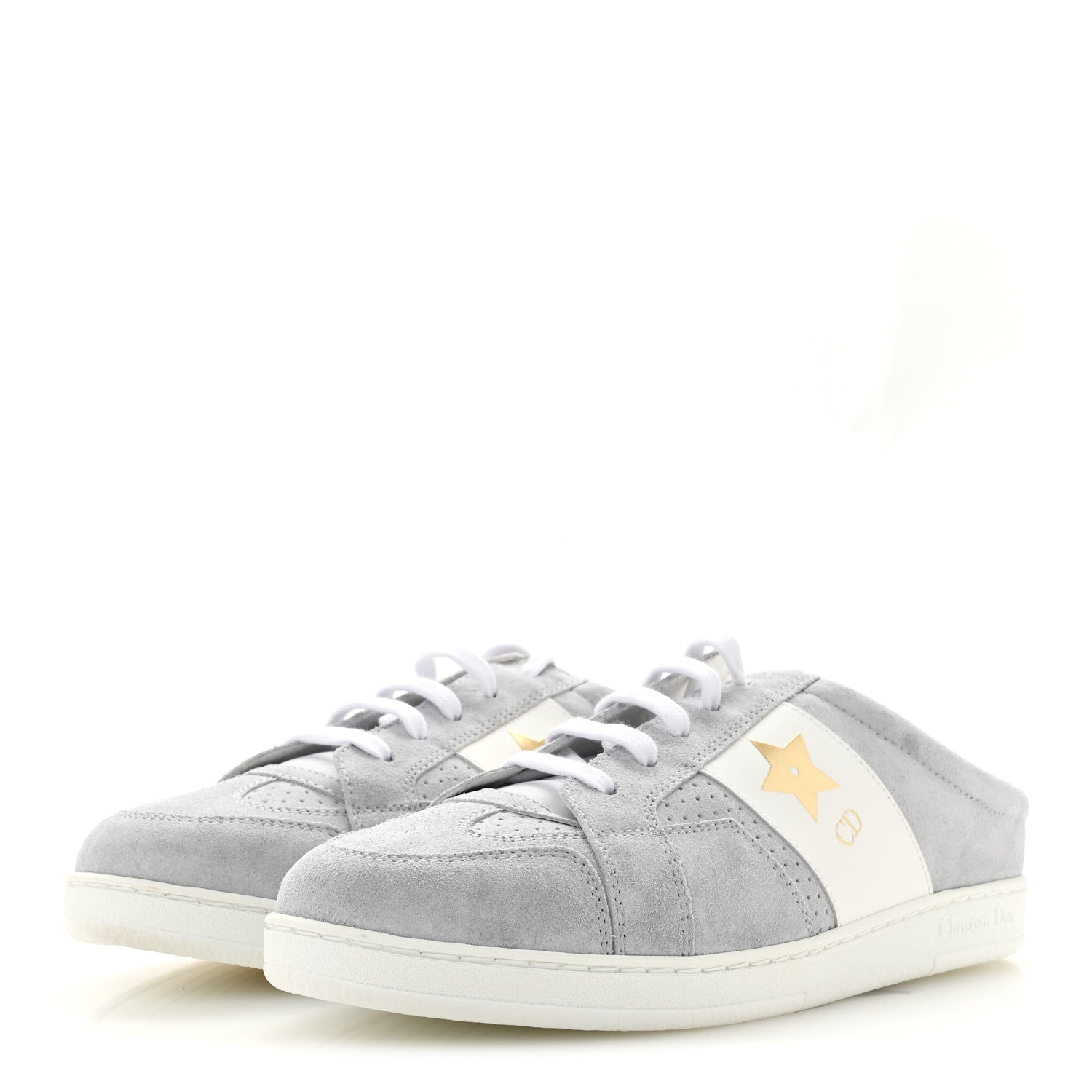 Christian Dior Calfskin Suede Dior Star Low Top Sneaker Mules 38.5 Azure Pale 4 of 9